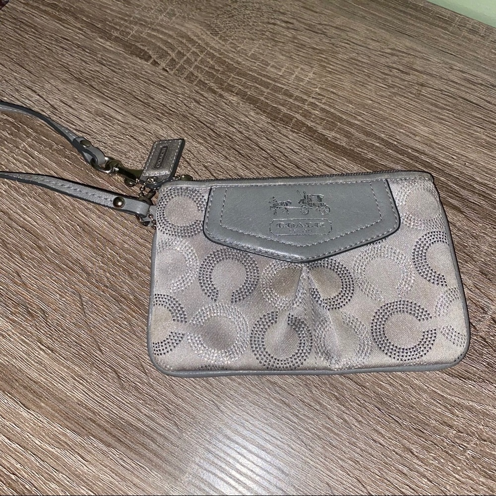 COACH - Used Silver Wristlet
